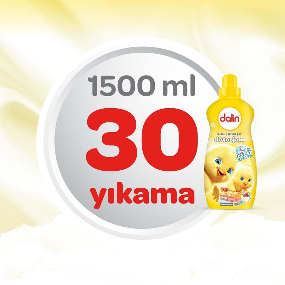 Dalin Çamaşır Deterjanı 1.5LT Bıcı Bıcı Kokulu (Hassas ve Hipoalerjenik Formül) (12 Li Set)