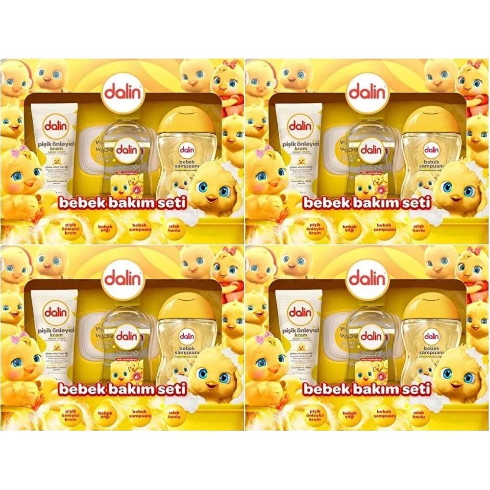 Dalin Bebek Bakım Seti 4 Parça (Kutulu) Yenidoğan Seti (Karma 4 Lü Set)