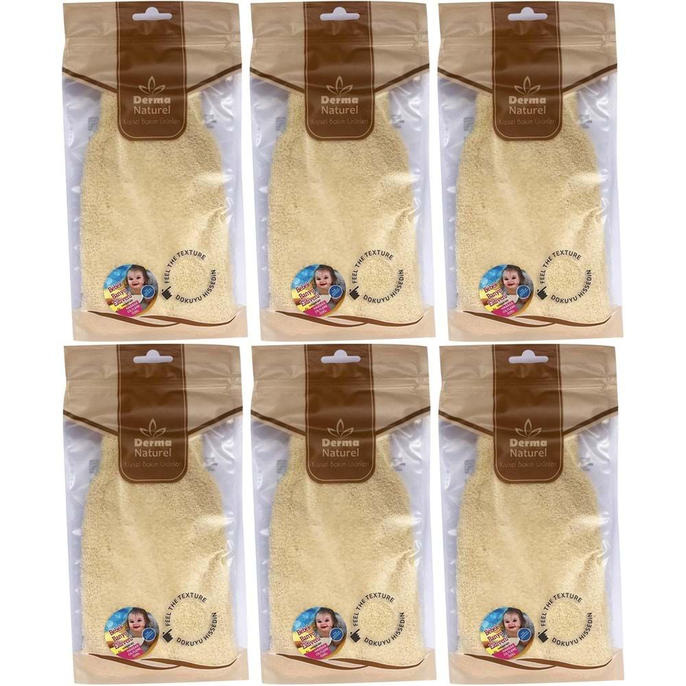 Derma Naturel Bebek Banyo Eldiveni Hassas Ciltlere Özel (15*24CM) MS-01 (6 Lı Set)