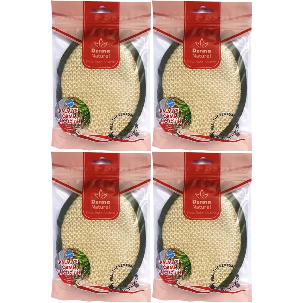 Derma Naturel Örme Banyo Yüz Lifi (15*24CM) MS-02 (4 Lü Set)