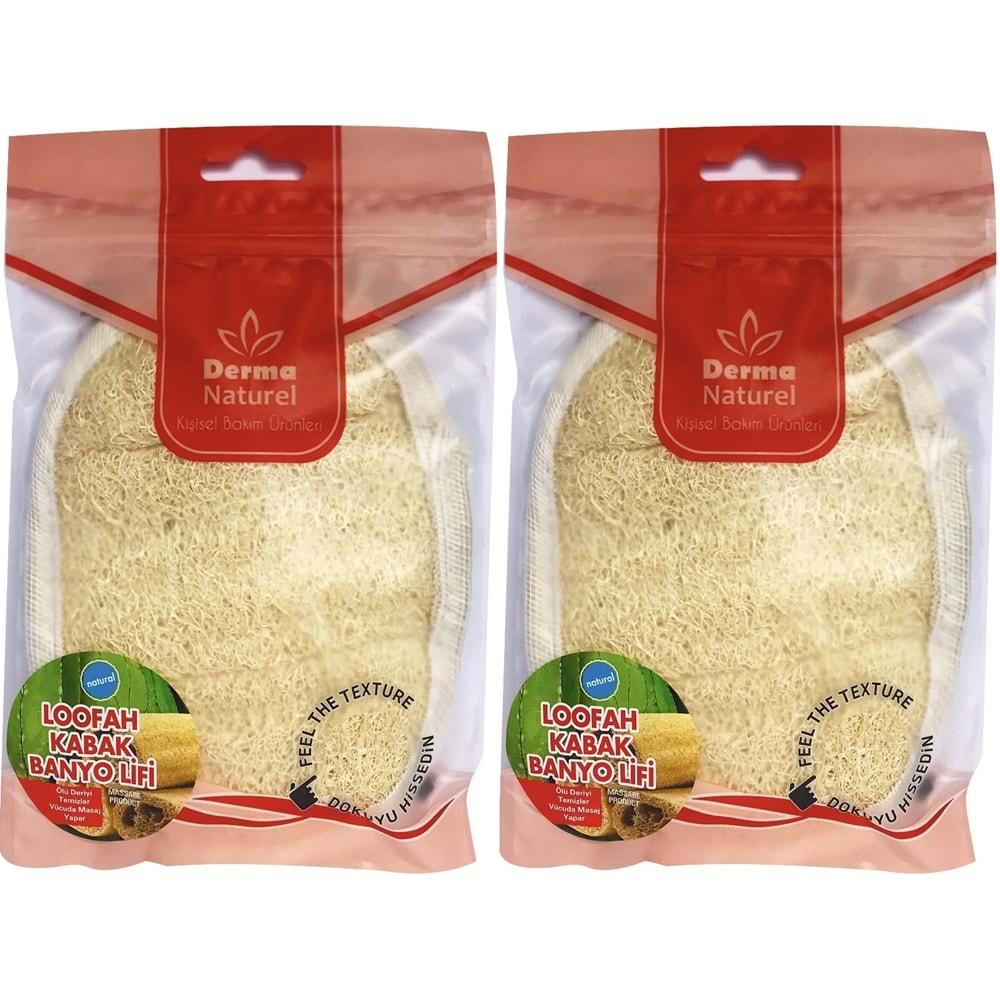Derma Naturel Loofah Kabak Banyo ve Yüz Lifi (15*24CM) MS-10 (2 Li Set)