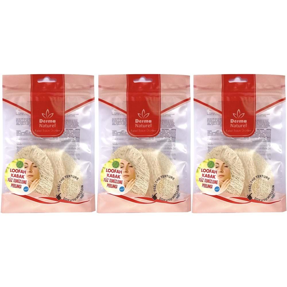 Derma Naturel Loofah Yüz Temizleme (Sivilce ve Siyah Noklar için) Peeling MS-06 (3 Lü Set)