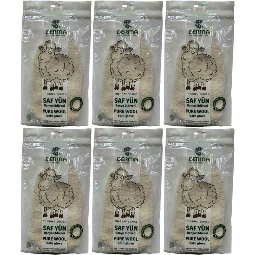 Derma Naturel Therapy Saf Yün Banyo Eldiveni T-485 (6 Lı Set)