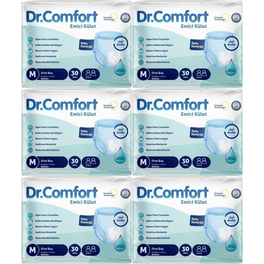 Dr.Comfort Hasta Bezi Yetişkin Emici Külot M-Orta 180 Adet (6Pk*30)