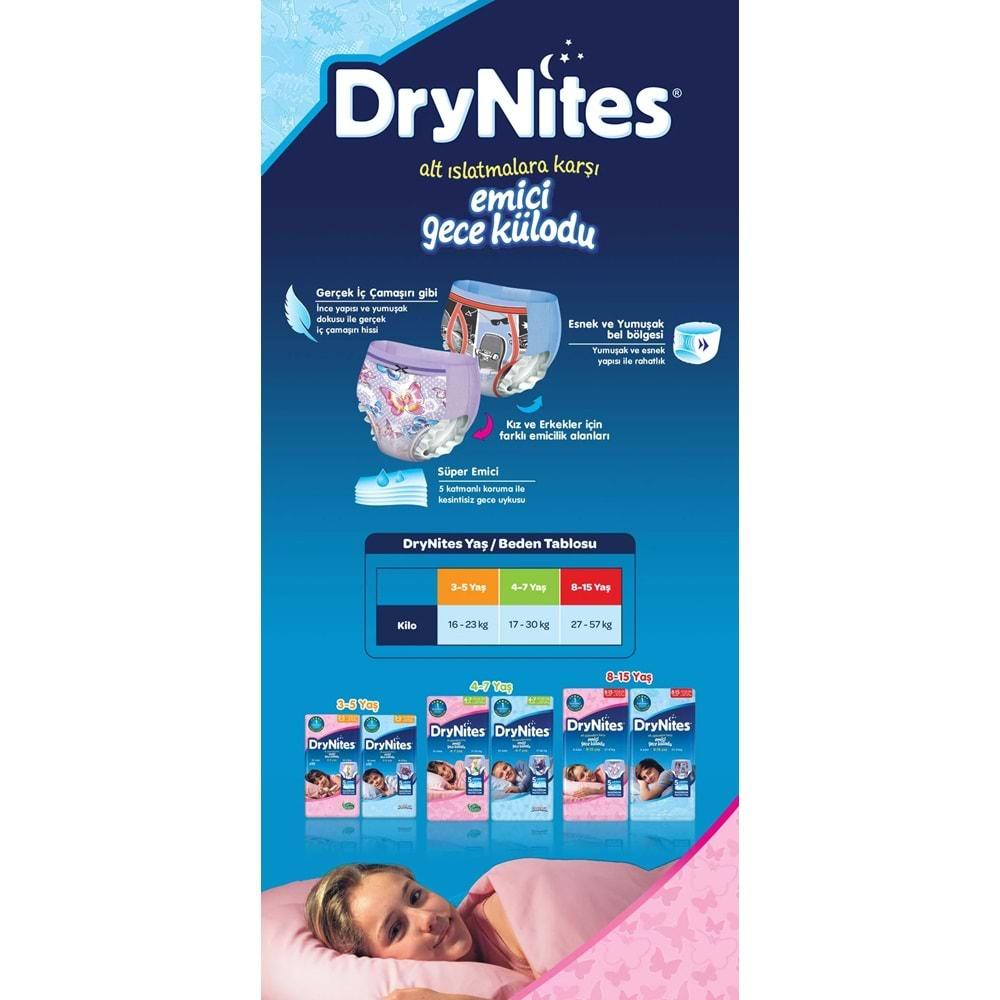 Drynites Emici Gece Külodu/Külot Bez Erkek 8-15 Yaş (27-57KG) Large 27 Adet (3PK*9) (Alt Islatmalara Karşı)