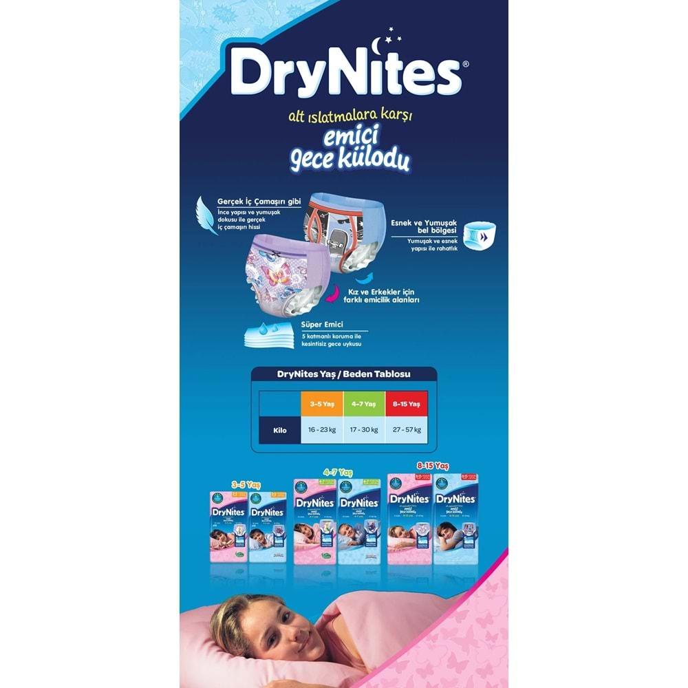 Drynites Emici Gece Külodu/Külot Bez Erkek 4-7 Yaş 17-30KG Small 20Adet 2PK*10 Alt Islatmalara Karşı