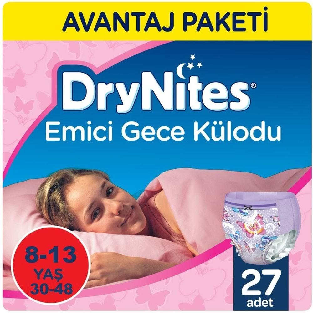 Drynites Emici Gece Külodu/Külot Bez Kız 8-13 Yaş (30-48KG) Large 108 Adet (12PK*9) (Alt Islatmalara Karşı)