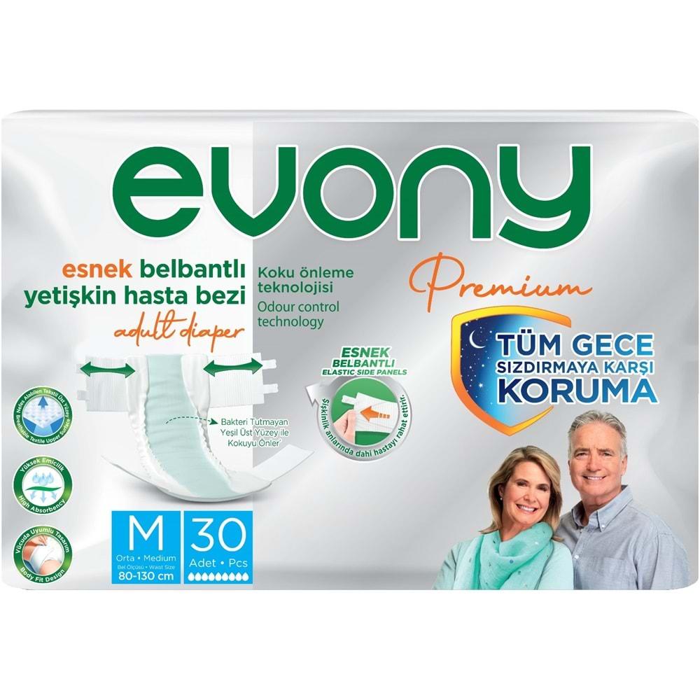 Evony Premium Hasta Bezi Yetişkin Bel Bantlı Tekstil Yüzey M-Orta 150 Adet