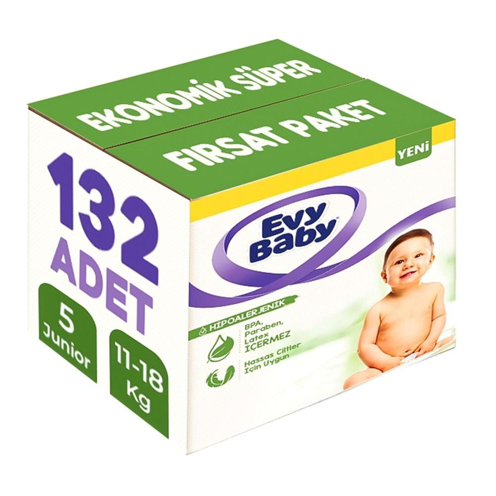 Evy Baby Bebek Bezi Beden:5 (11-18KG) Junior 132 Adet Ekonomik Süper Fırsat Pk