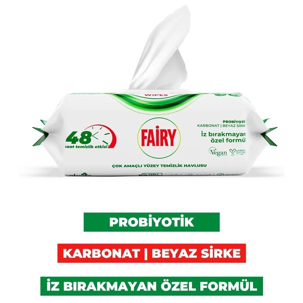 Fairy Yüzey Temizlik Havlusu 100 Yaprak Aktif Oksijen - Beyaz Sabun - Karbonat (4 Lü Set) 400 Yaprak