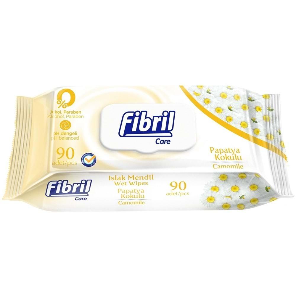 Fibril Islak Havlu Mendil 90 Yaprak Papatya Plastik Kapaklı (6 Lı Set) 540 Yaprak