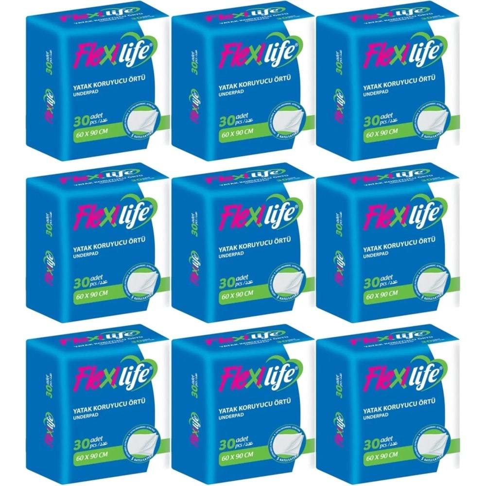 Flexi Life Hasta Alt Açma Yatak Koruyucu Örtü 60*90CM Klasik 270 Adet (9Pk*30)
