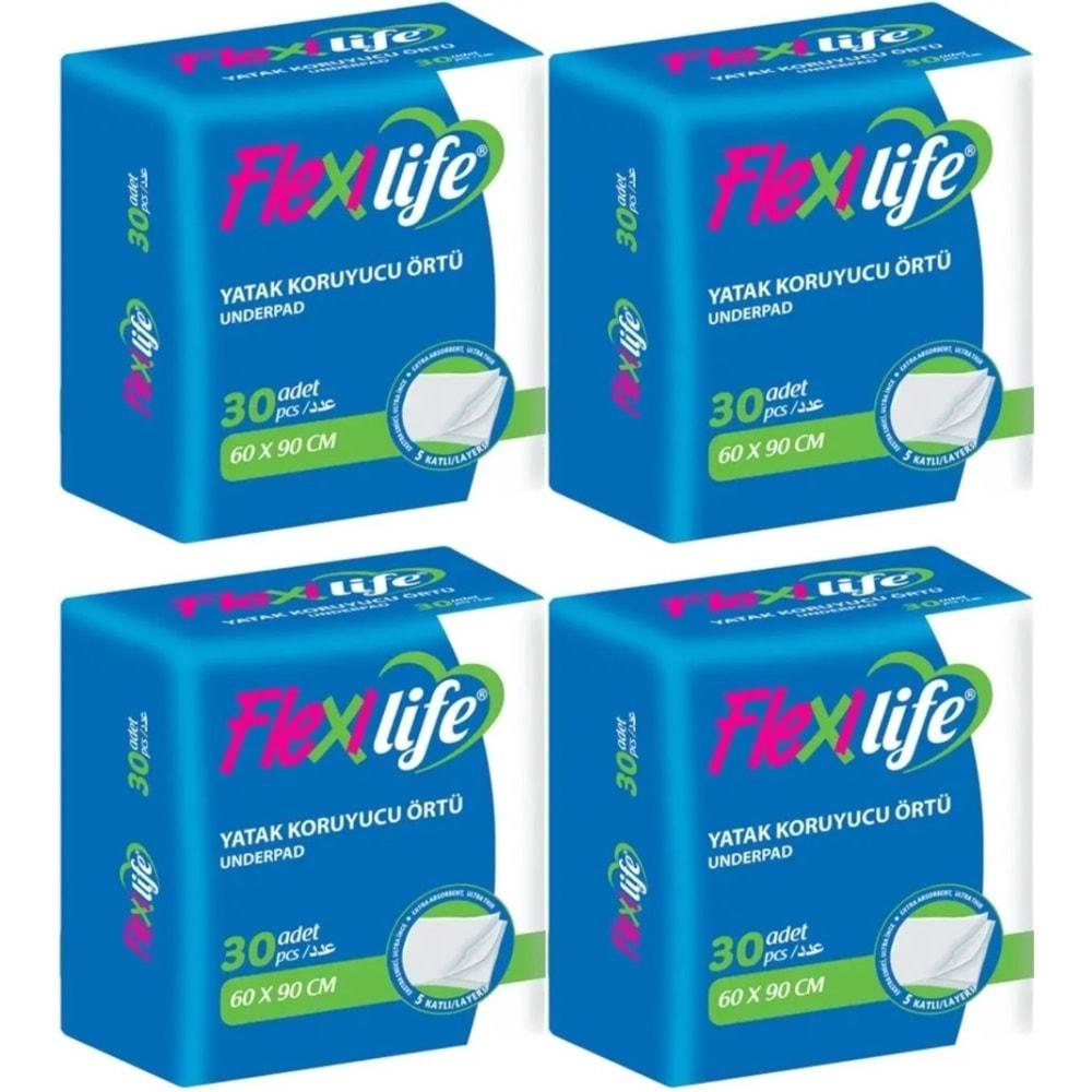Flexi Life Kedi - Köpek - Evcil Hayvan Çiş Tuvalet Eğitim Pedi 60*90CM 120 Adet (4PK*30)