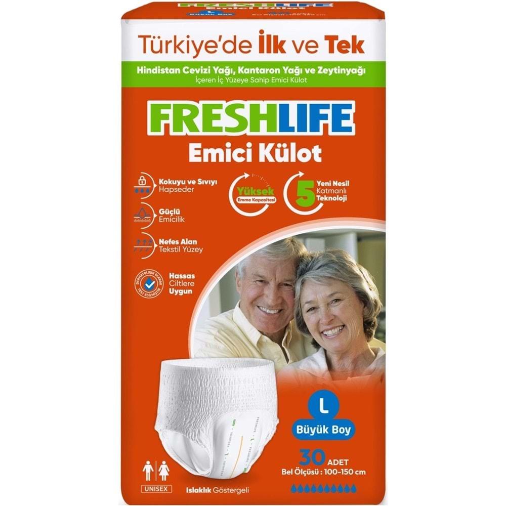 FreshLife Emici Külot Hasta Bezi Large - Büyük - L 240 Adet (8PK*30)