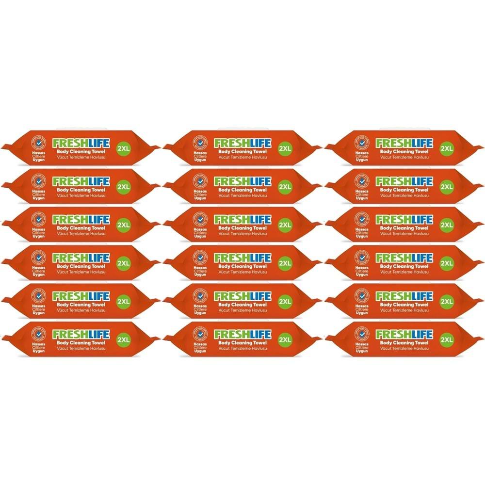 Freshlife Hasta Vücut Temizleme Islak Mendil Havlu 50 Yaprak XL (18 Li Set)