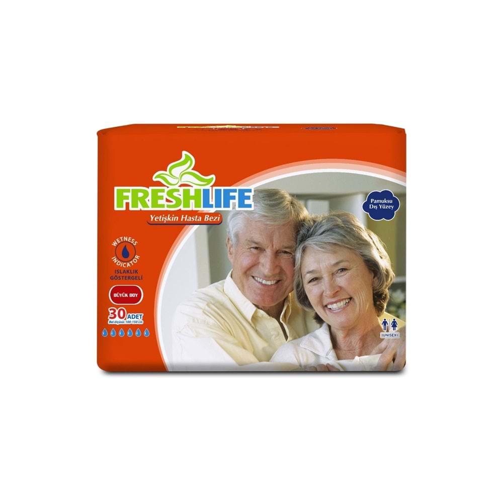 FreshLife Yetişkin Hasta Bezi Bel Bantlı L - Large - Büyük 240 Adet (8PK*30)