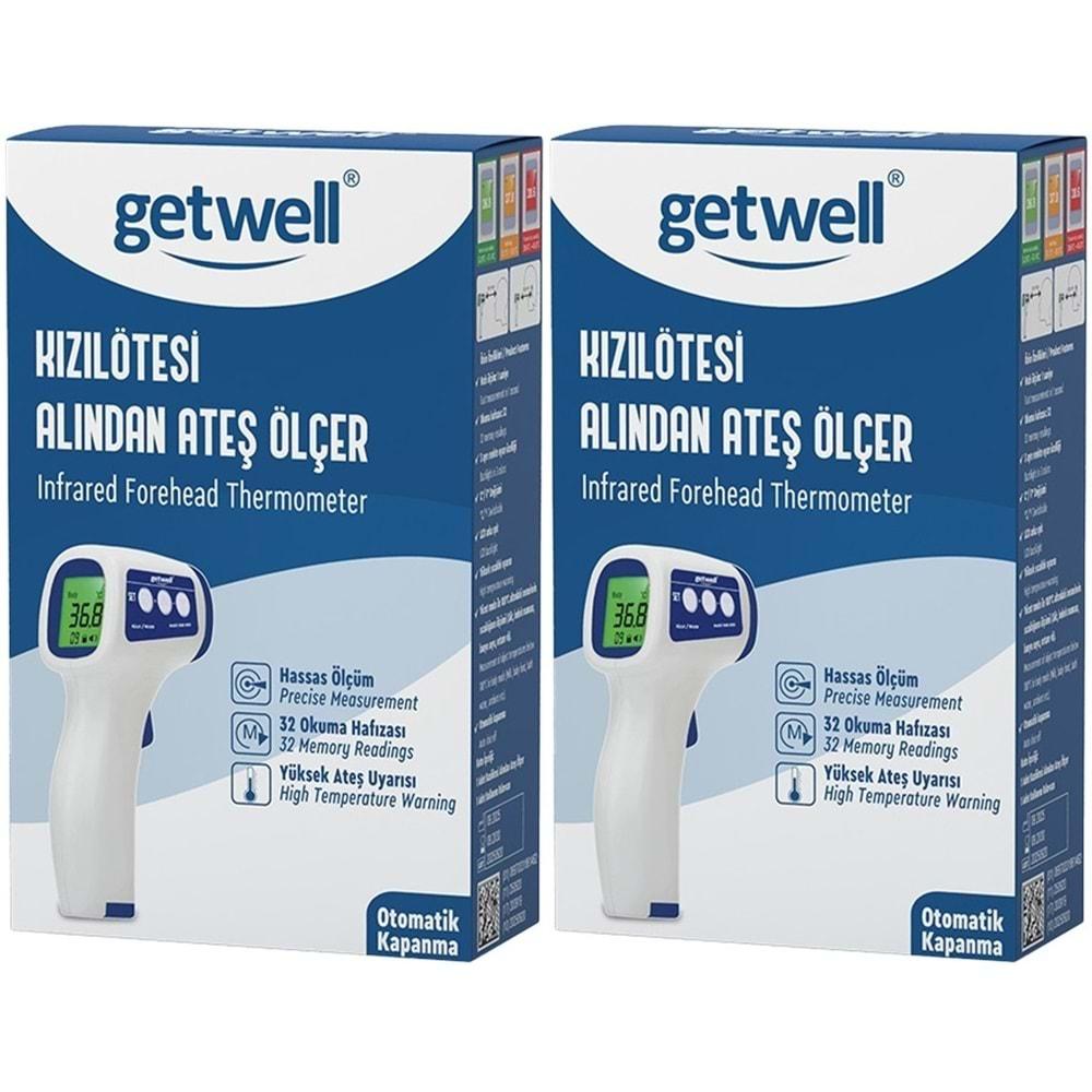 Getwell Ateş Ölçer Kızıl Ötesi Alından - Temassız - Uzaktan (Yetişkin & Bebek & Çocuk) (2 Li Set)