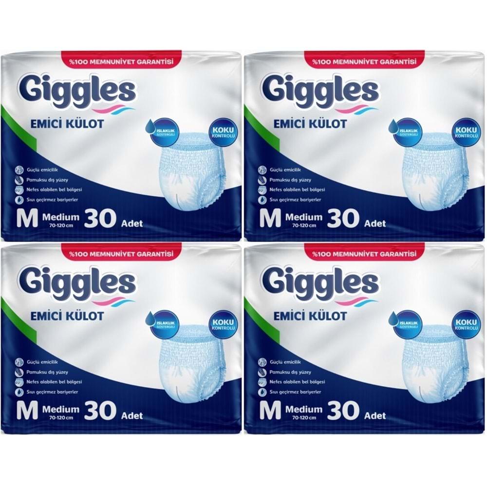 Giggles Hasta Bezi Yetişkin Emici Külot M-Orta 120 Adet (4Pk*30)