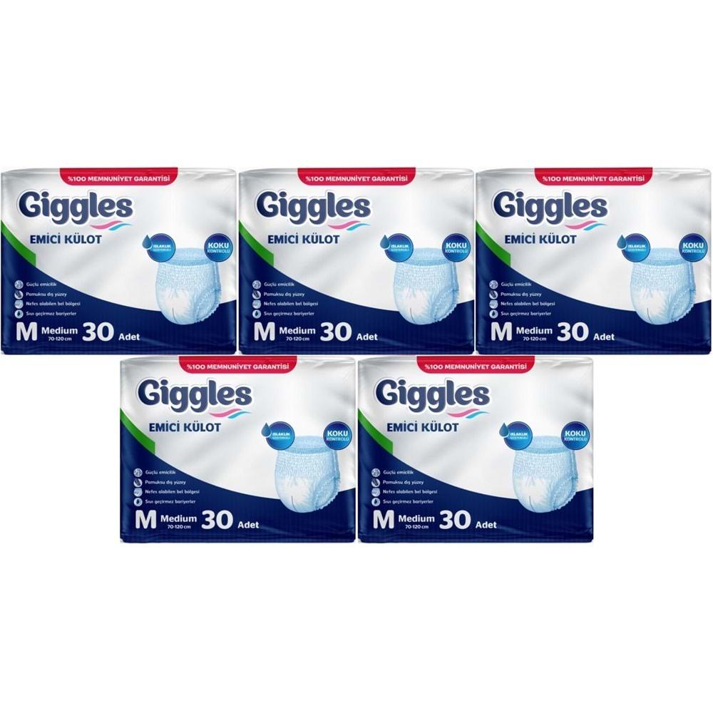 Giggles Hasta Bezi Yetişkin Emici Külot M-Orta 150 Adet (5Pk*30)