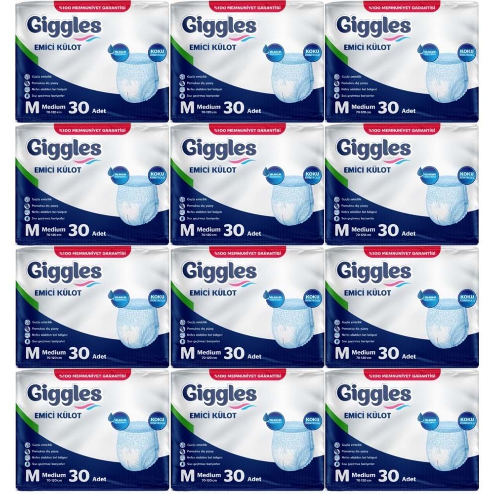 Giggles Hasta Bezi Yetişkin Emici Külot M-Orta Medium 360 Adet (12Pk*30)