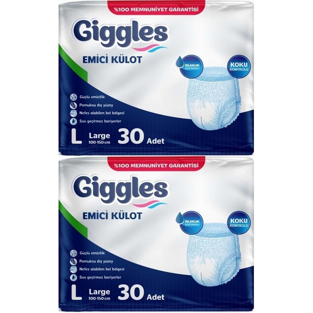 Giggles Hasta Bezi Yetişkin Emici Külot L-Büyük 60 Adet (2Pk*30)