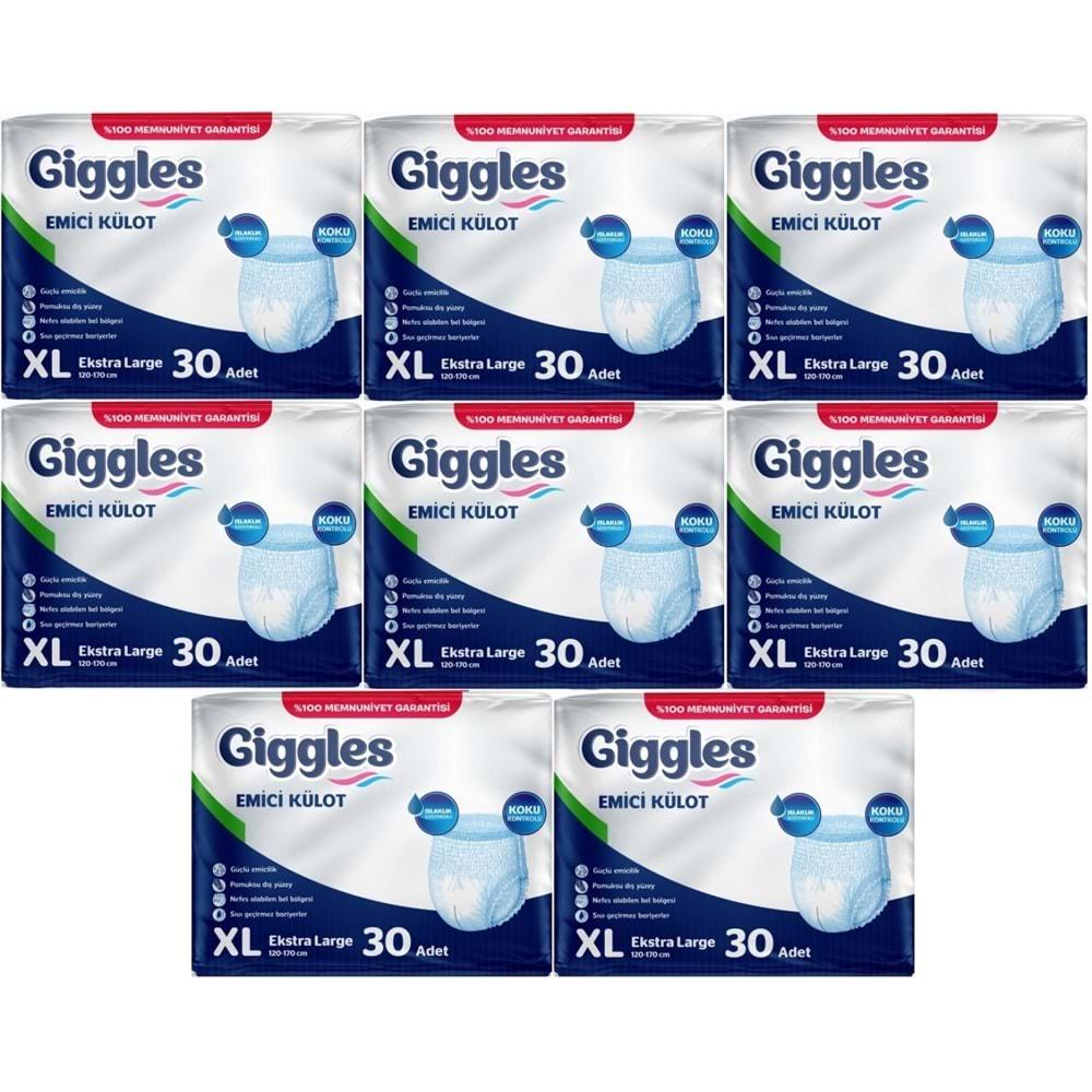 Giggles Hasta Bezi Yetişkin Emici Külot Ekstra Büyük (XL) 240 Adet (8Pk*30)