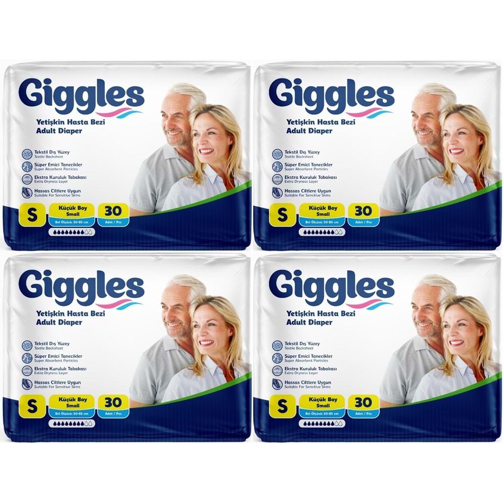 Giggles Hasta Bezi Yetişkin Bel Bantlı Tekstil Yüzey Küçük - Small (S) 120 Adet (4PK*30)