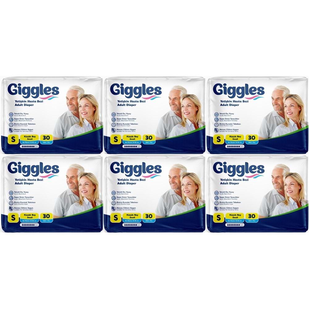 Giggles Hasta Bezi Yetişkin Bel Bantlı Tekstil Yüzey Küçük - Small (S) 180 Adet (6PK*30)