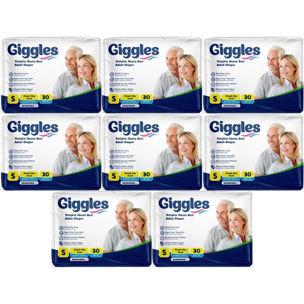 Giggles Hasta Bezi Yetişkin Bel Bantlı Tekstil Yüzey Küçük - Small (S) 240 Adet (8PK*30)