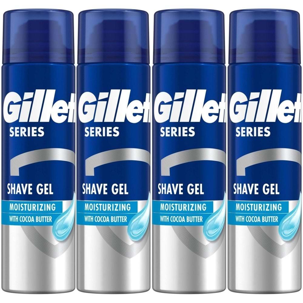 Gillette Traş Jeli Series 200ML Nemlendirici (4 Lü Set)