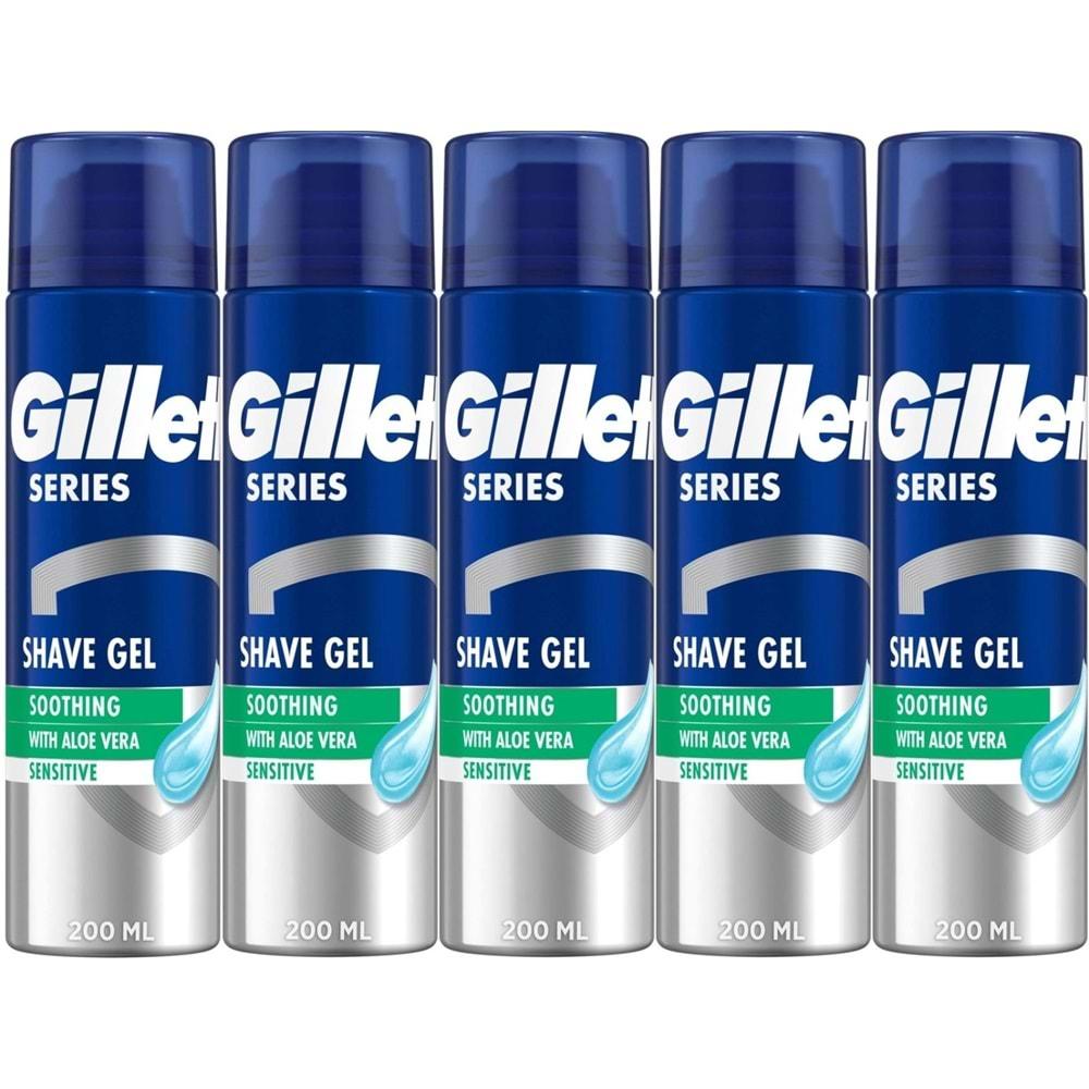 Gillette Traş Jeli Series 200ML Sensitive/Hassas/Yeşil (5PK*200ML)