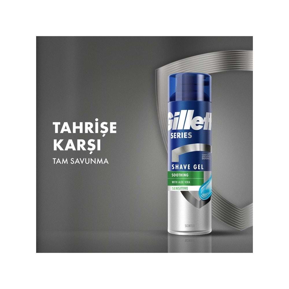 Gillette Traş Jeli Series 200ML Sensitive/Hassas/Yeşil (5PK*200ML)