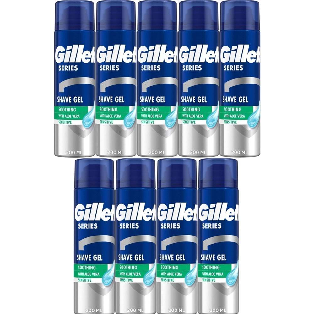 Gillette Traş Jeli Series 200ML Sensitive/Hassas/Yeşil (9PK*200ML)