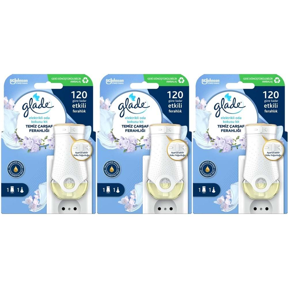 Glade Elektrikli Oda Kokusu Kit Temiz Çarşaf Ferahlığı (3 Lü Set)