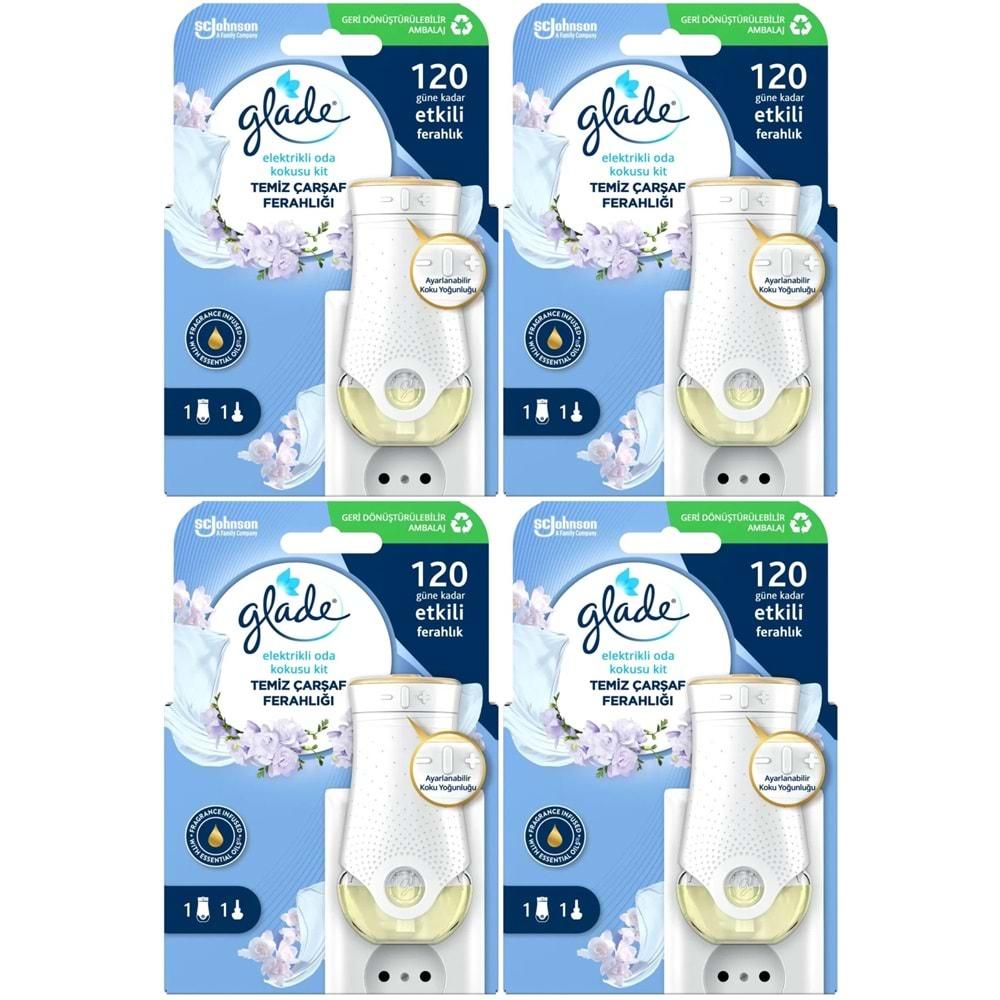 Glade Elektrikli Oda Kokusu Kit Temiz Çarşaf Ferahlığı (4 Lü Set)