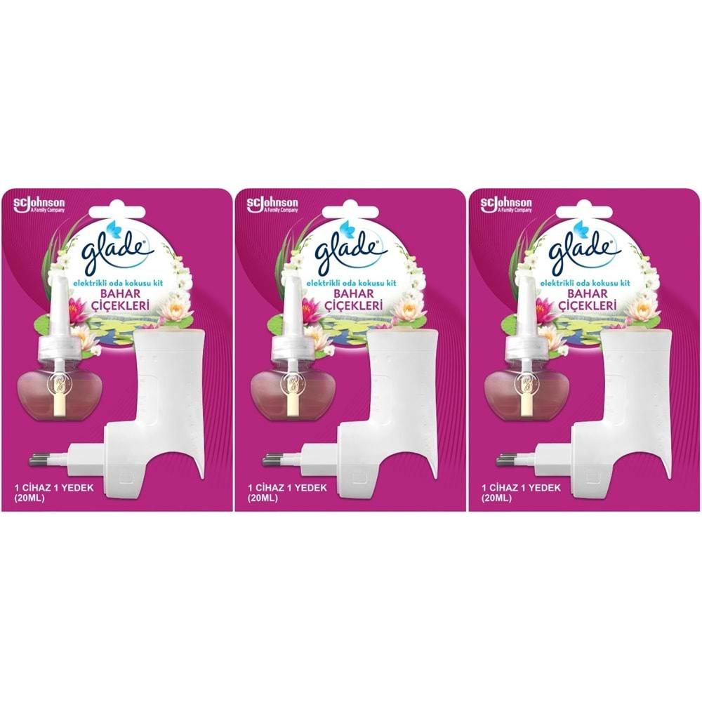 Glade Elektrikli Oda Kokusu Kit Bahar Çiçekleri (3 Lü Set)