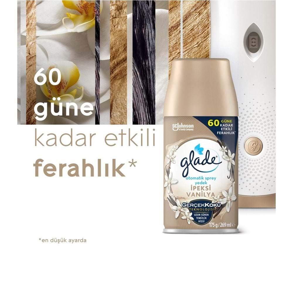 Glade Oda Kokusu Otomatik Sprey Yedek 269ML (4 Lü Set) İpeksi Vanilya ve Meyve Çiçek Buketi (2PK*2)