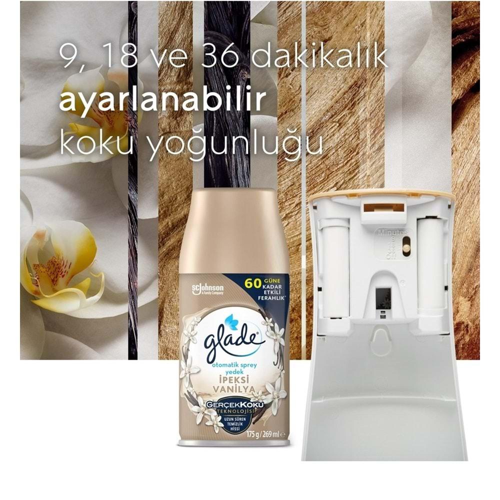 Glade Oda Kokusu Otomatik Sprey Yedek 269ML (8 Li Set) İpeksi Vanilya ve Meyve Çiçek Buketi (4PK*2)