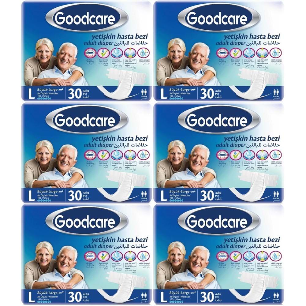 Goodcare Hasta Bezi Yetişkin Bel Bantlı Tekstil Yüzey L Large - Büyük 180 Adet (6PK*30)