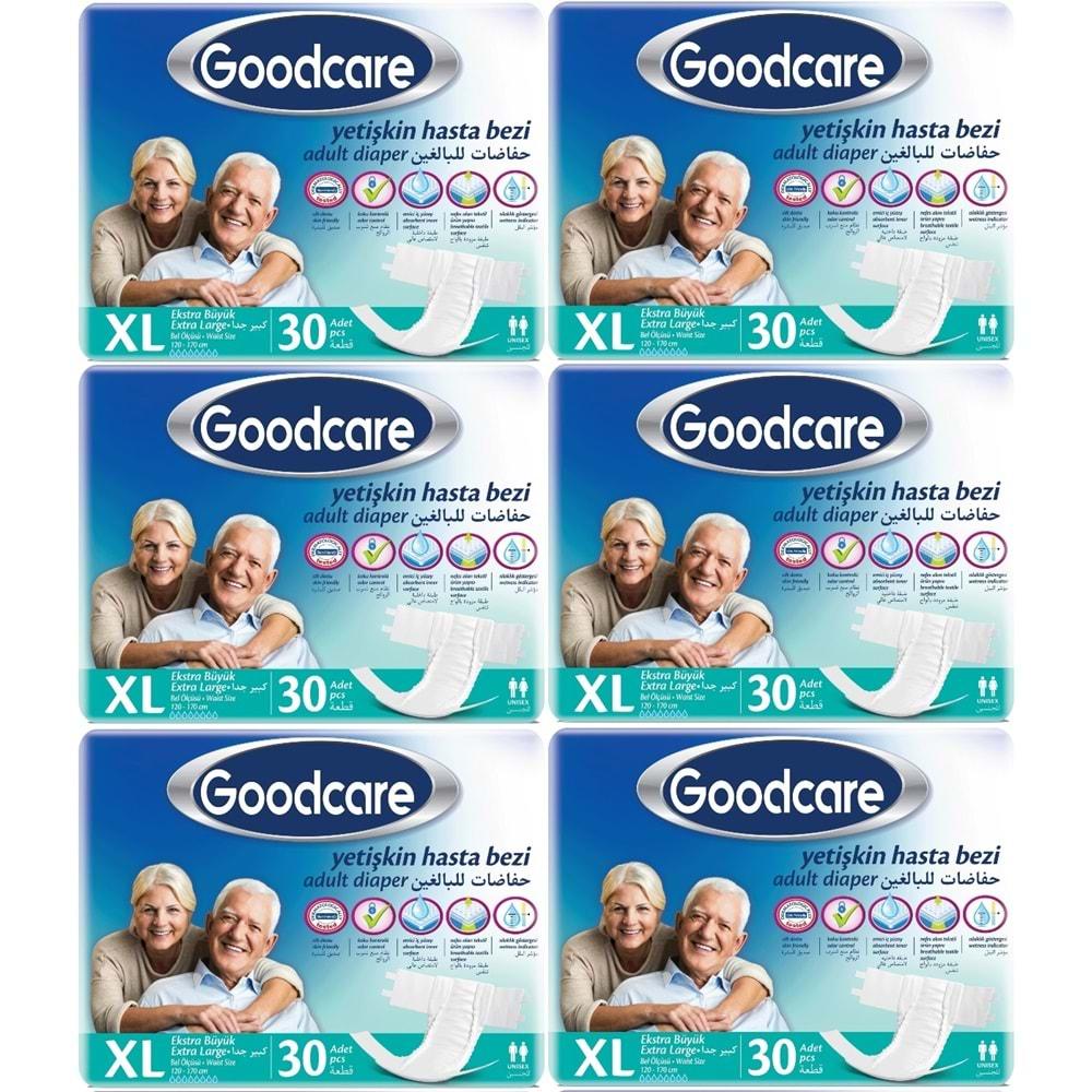 Goodcare Hasta Bezi Yetişkin Bel Bantlı Tekstil Yüzey XL Extra Large- Ekstra Büyük 180 Adet (6PK*30)