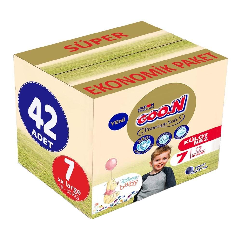 Goon Premium Soft Külot Bebek Bezi Beden:7 (18-30Kg) XX Large 42 Adet Süper Ekonomik Pk