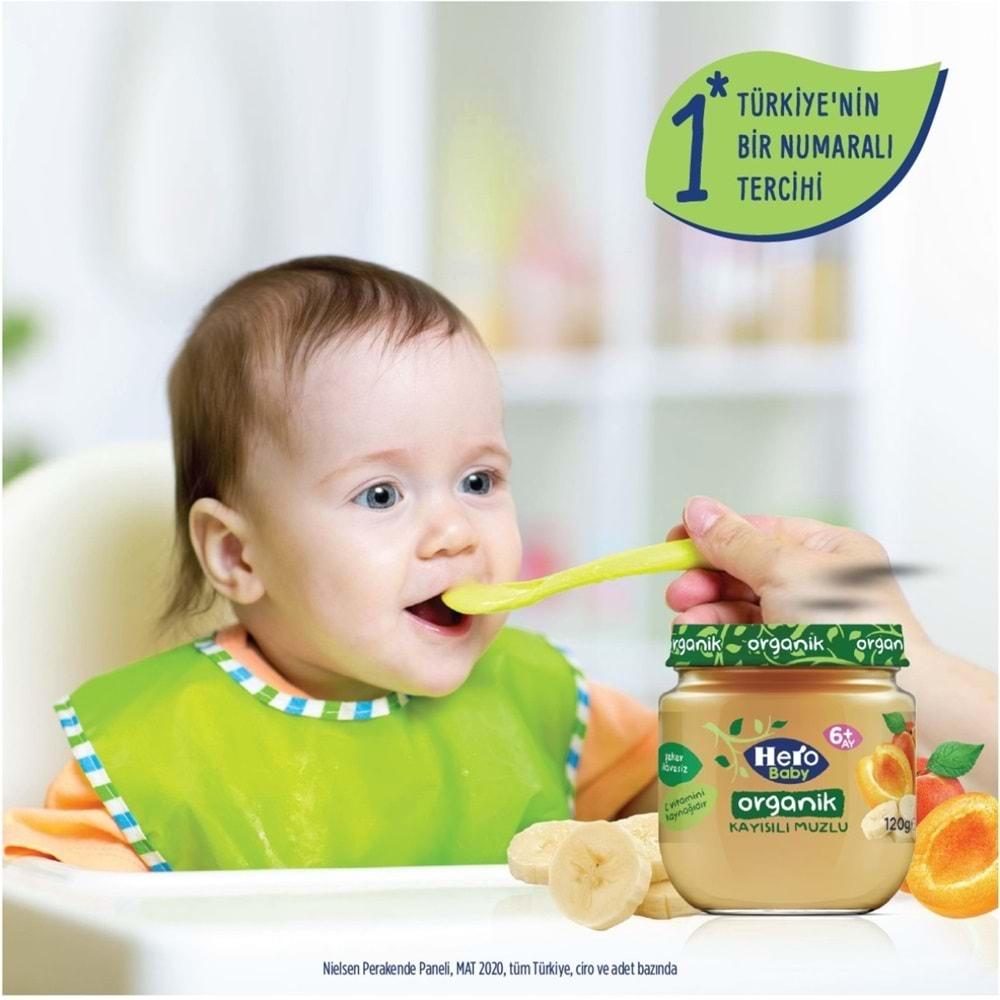 Hero Baby Kavanoz Maması 120GR Organik Kayısılı Muzlu (6 Lı Set)