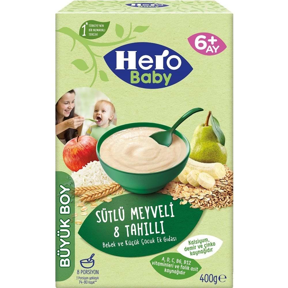 Hero Baby Kaşık Maması 400GR Sütlü Meyveli 8 Tahıllı 2 Li Set