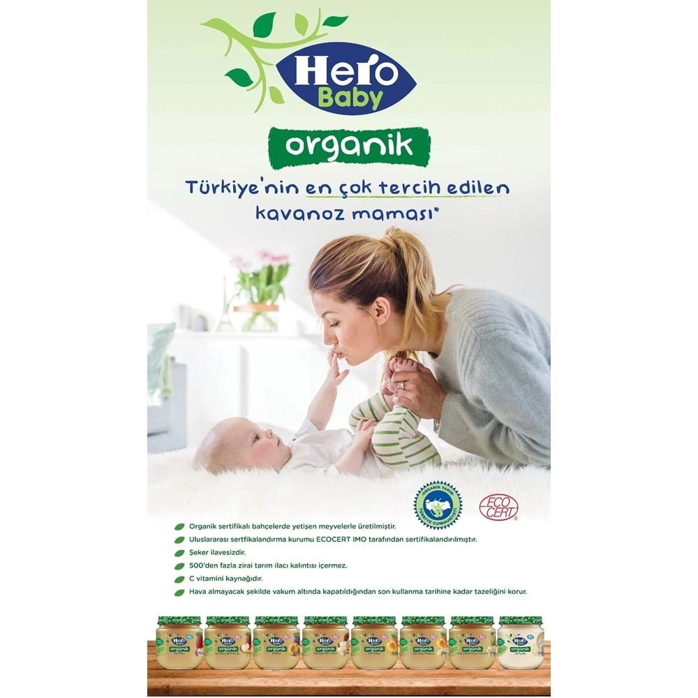 Hero Baby Kavanoz Maması 120GR Organik Elmalı Şeftalili (12 Li Set)