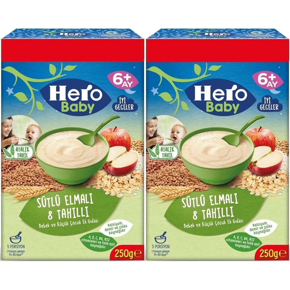 Hero Baby Kaşık Maması 250GR Sütlü Meyveli 8 Tahıllı (Avantaj Pk) (2 Li Set)