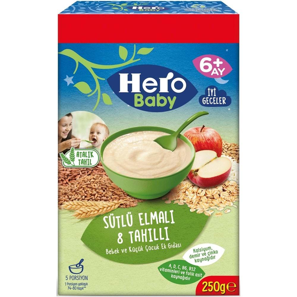 Hero Baby Kaşık Maması 250GR Sütlü Meyveli 8 Tahıllı (Avantaj Pk) (6 Lı Set)