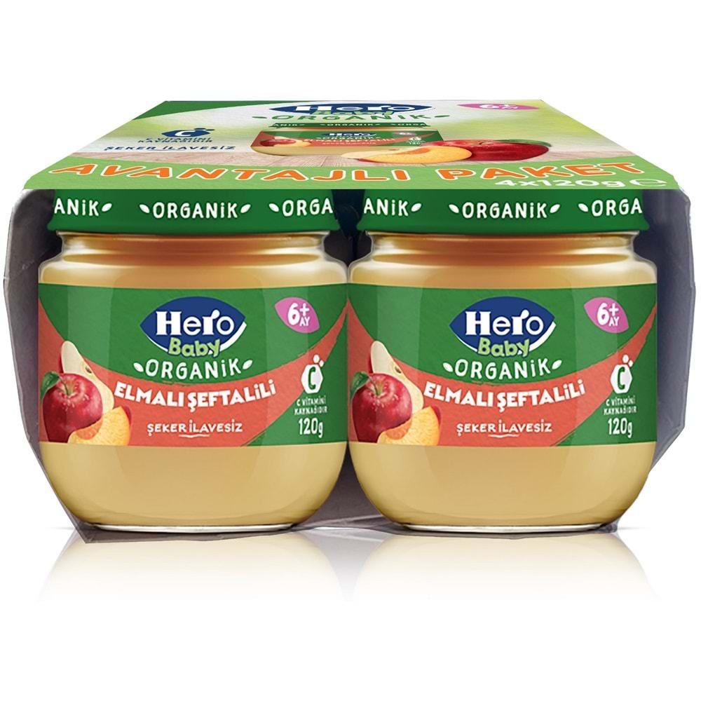 Hero Baby Kavanoz Maması 120GR Avantaj Pk (16 Lı Set) Elmalı Şeftalili (4PK*4)