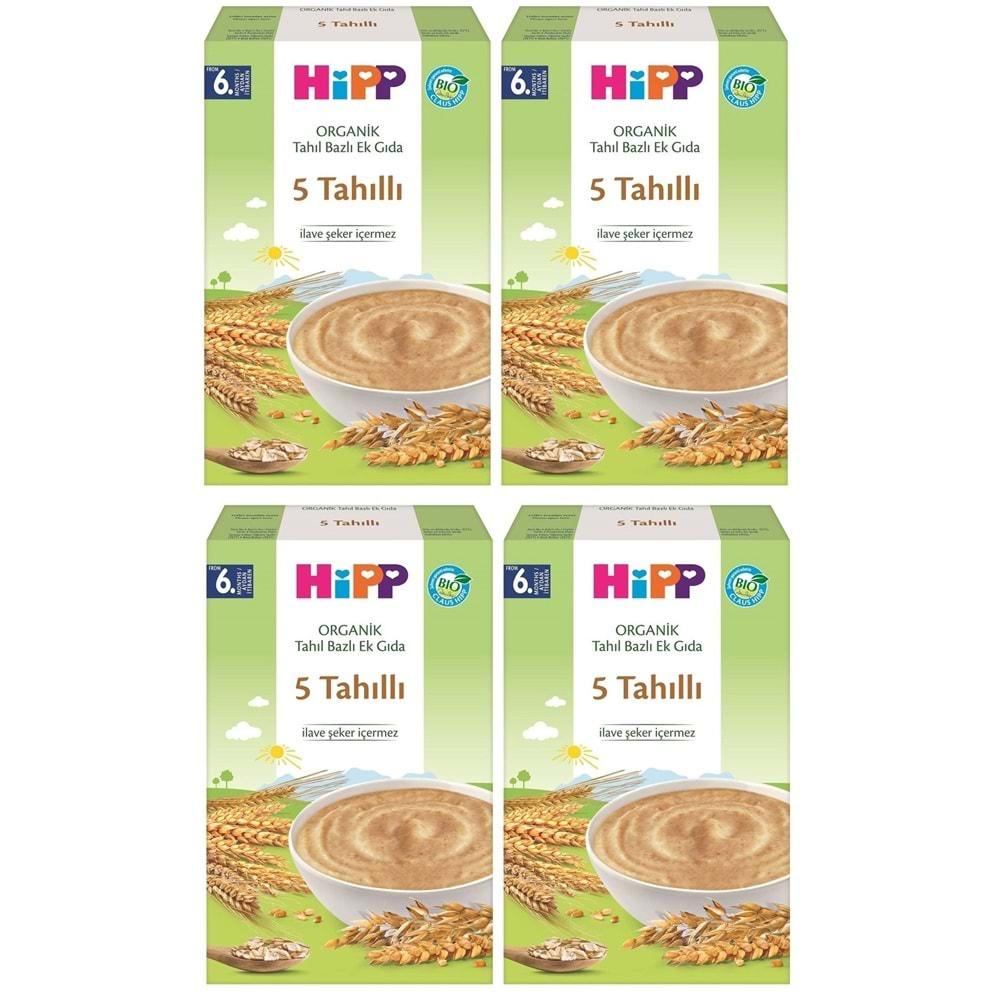 Hipp Organik 5 Tahıllı Kaşık Maması 200Gr 4 Lü Set