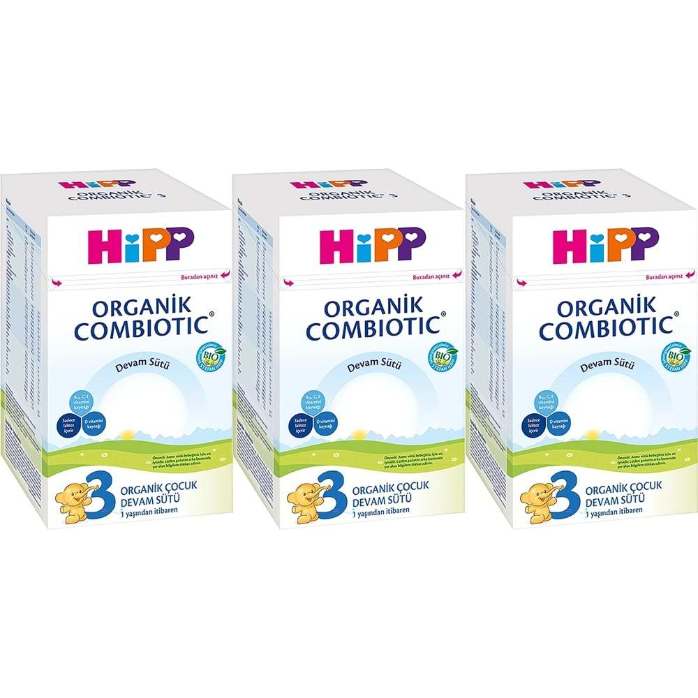 Hipp Organik Combiotic Bebek Devam Sütü 800GR No:3 (9. Aydan İtibaren) (3 Lü Set)