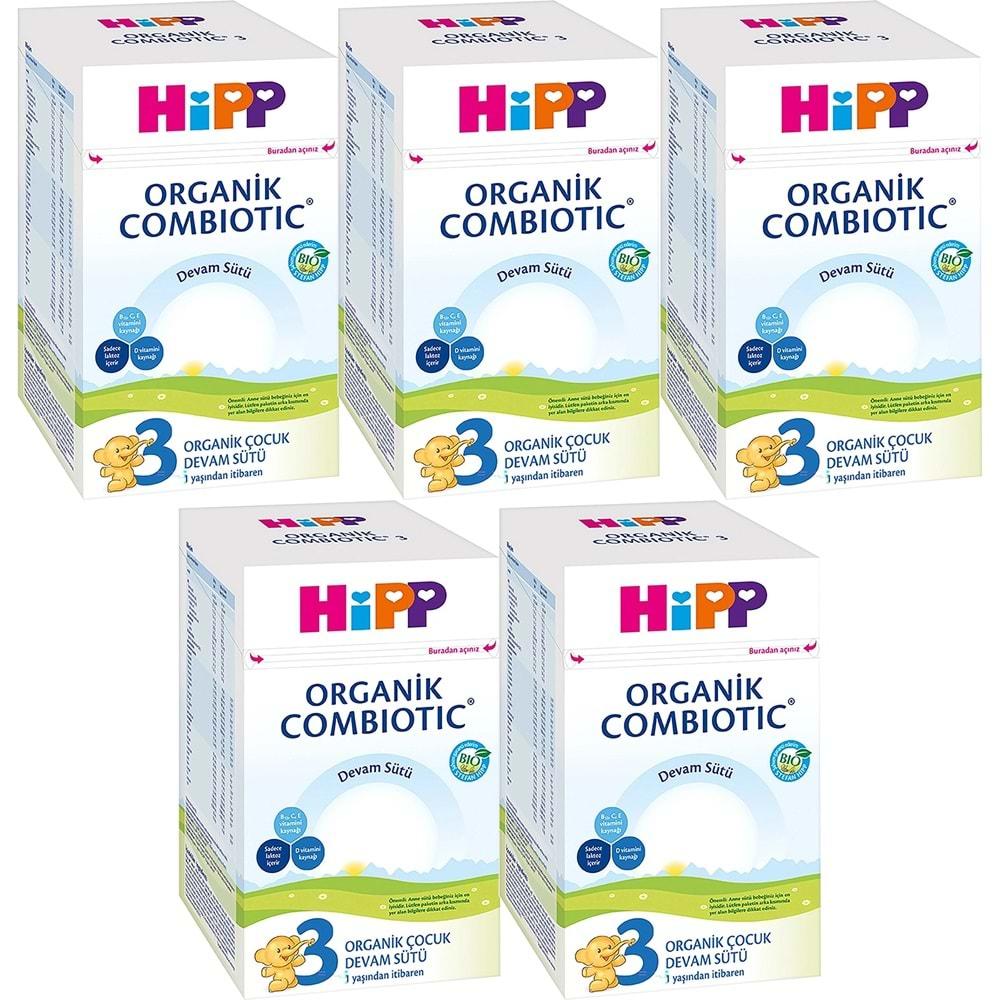 Hipp Organik Combiotic Bebek Devam Sütü 800GR No:3 (9. Aydan İtibaren) (5 Li Set)